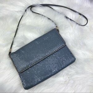 VINTAGE Grey Mesh Whiting and Davis Chain Link Purse Handbag to Crossbody
